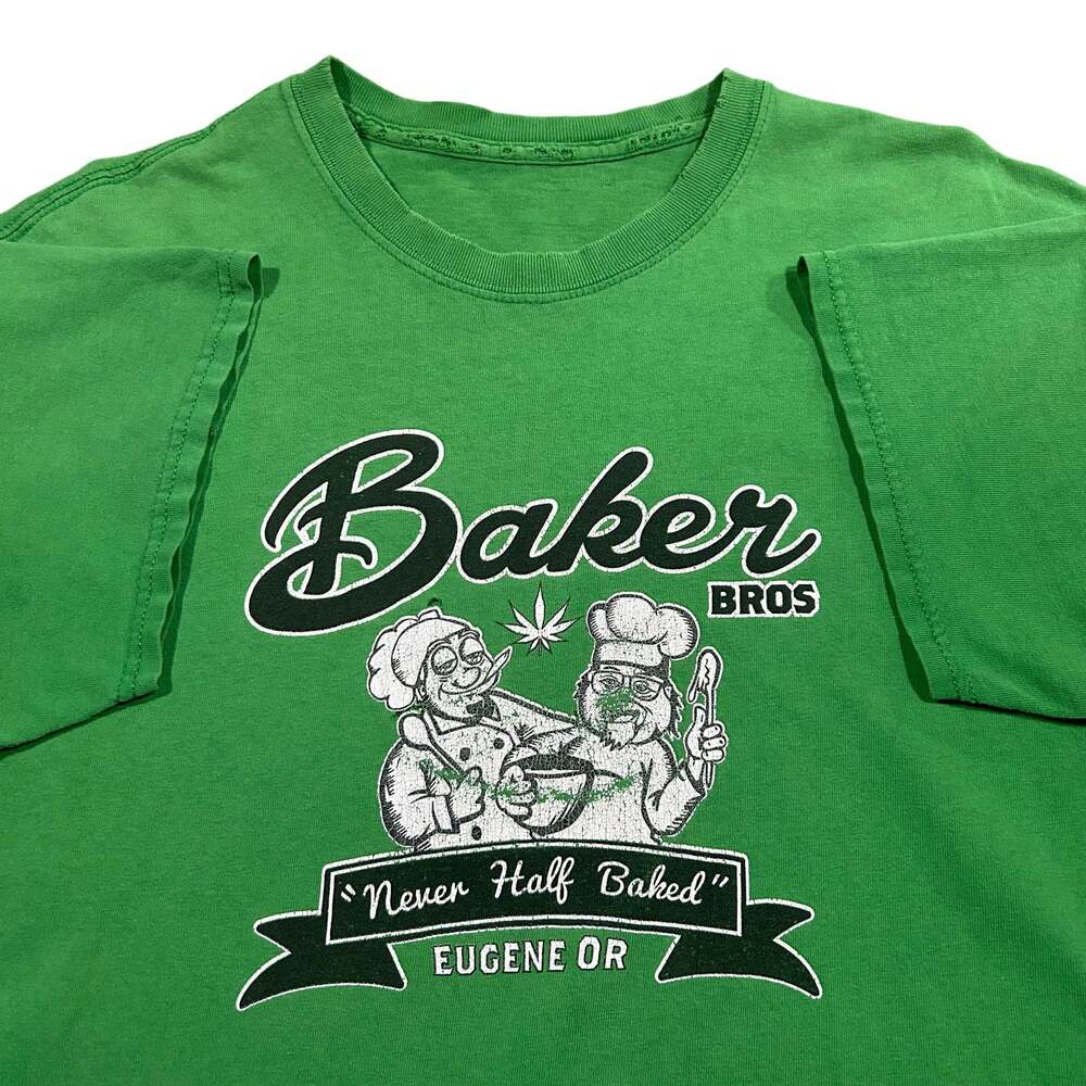 Vintage Y2K Baker Bros 420 T-Shirt Men’s Medium Distressed Weed Marijuana Tee